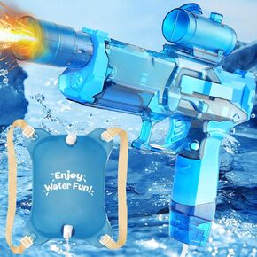 مسدس مائي سوبر للبالغين الأطفال - مدافع المياه الكهربائية Sokar Blaster بسعة 2300 سم مكعب - أشباه القرع الأوتوماتيكي مع لعبة Boys Long For Boys Summer Summing Pool Pool Party Party Party