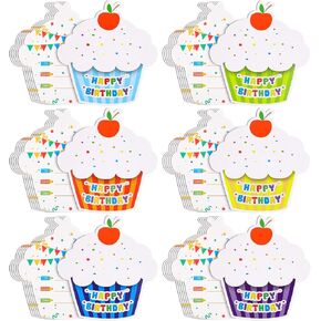 Breling 36 Pieces Happy Birthday Card for Student Classroom Happy Birthday Certificates Award for Kids Assorted Birthday Certificates Greeting Cards for Boys Girls Kids Home School Students(Cupcake)