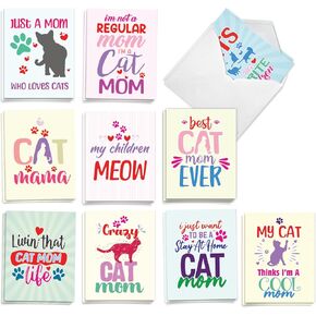 The Best Card Company - 20 Assorted Mother's Day Humor Cards Boxed Stationary Set, with Envelopes (4 x 5.12 Inch) - Loving Small Note Card Set - Mom Notes AM3138MDG-B2x10