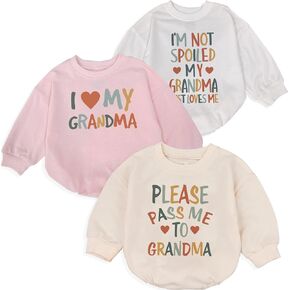 3Pcs I'm Not Spoiled My Grandma Just Loves Me - Funny Grandmother Gift, Piece Baby Bodysuit