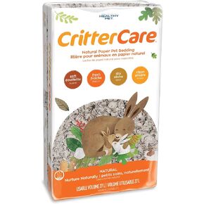 Crittercare Natural Paper Small Pet Animal Bedding - التحكم في الرائحة ، غير معقوف ، خالية من الغبار ، 99 ٪ ، فائقة الامتصاص ، طبيعية ، 27 لتر ، كبيرة للأرانب ، خنازير غينيا ، الهامستر ، الجيربيل ، الفئران ، الفئران