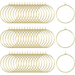 Shapenty Wine Glass Charm Rings Wires Open Open Compening Rings for Jewelry Making Wedding Birthday Birthday Party Gifts DIY Craft Project ، 60pcs (20mm ، Gold)