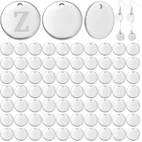 PH Pandahall 100pcs 12mm 304 Stainless Steel ختم المعلقات فارغة العلامة ، أقراص معدنية مستديرة مسطحة شريط ختم أقراص فارغة اسم قلادة لزوارق DIY مصنوعة يدويًا صنع المجوهرات المصنوعة يدويًا