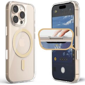 iPhone 16 Pro Max Case Compatible with MagSafe, Camera Control Button Coverage, Slim Protective Magnetic Phone Case for iPhone 16 Pro Max 6.9'', Clear Pink