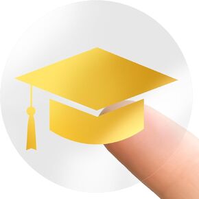 ملصقات CAP التخرج من 300 مساءً 1.3 بوصة من فئة رقائق الذهب من 2025 شارات SEAL SEAL SEAL SEAL SELP