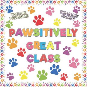 Paw Prints Bulletin Board Classroom Decorations Dog Paw Print Bulletin Board Supplies Pawsitively Great Class Bulletin Board Set Mini Paw Print Cutouts for Blackboard Classroom School Party Decor
