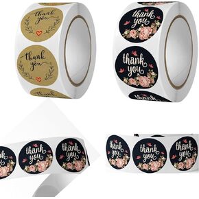 1000 PCS شكرًا لك ملصقات 1 بوصة لأختام المغلف ، Partie ، عيد ميلاد ، حفل زفاف ، عطلة ، شكر Lably ، ملصقات لف الهدايا ، تصميمات متنوعة. (Pinkheart)