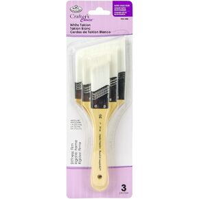 Royal Brush Crafter's Choice White Taklon Large Angle Brush Variety Set, Multicolor