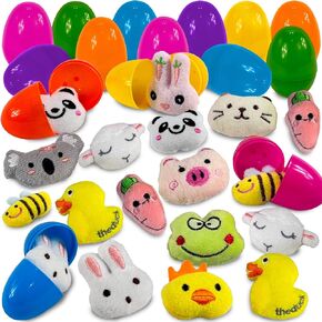 Stargo 36 Pack Prey Prevility Previlited Easter Beags مع ألعاب صغيرة صغيرة من البيض البلاستيكي المملوء بالبلاستيك المملوءة ، حشو سلة للأطفال ، الأطفال الصغار ، ألعاب صغيرة محشوة لصيد البيض ، تفضل الحفلات ، أكياس Goodie
