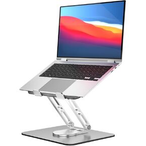 Laptop Stand for Desk Adjustable Computer Stand with 360 Rotating Base Ergonomic Laptop Riser Mount for Desk Foldable Protable Computer Desk Fits with MacBook Pro Air