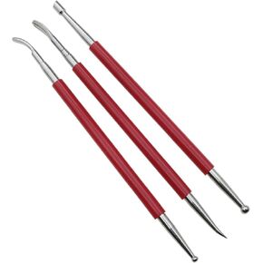 sunnates 3 PCS Leather Press Rub Tool Stainless Steel Leather Carving Modelling Tools Leather Carving Tools for DIY Leather Crafts