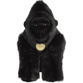 Aurora® الواقعية Miyoni® Silverback غوريلا محشو بالحيوان - التفاصيل النابضة بالحياة - الرفقة العزيزة - الأسود 13 بوصة