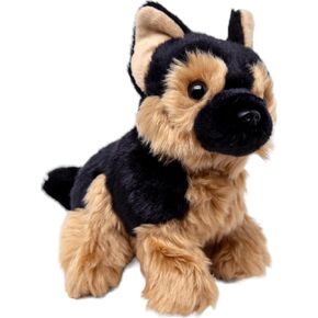German Shepherd Stuffed Animal - Realistic Fluffy Dog Plush Animal - Soft Toy Gift for Kids - 8 inches