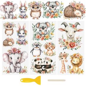 WANDIC 3Pcs UV Rub on Transfer Stickers Cats Butterfly Pattern Decals 3D Stickers Waterproof for Room Decoration Scrapbooking Cups,15 * 30 cm