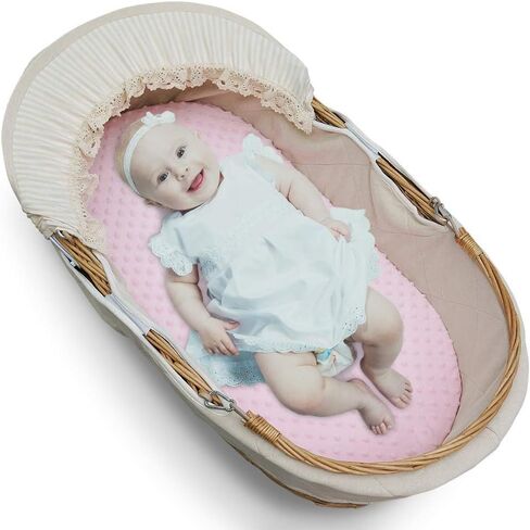 Stretchy Bassinet Sheet, Breathable Universal Minky Cradle Sheet for Rectangle, Oval, or Hourglass Bassinet Pads/Mattress, Ultra Soft Fitted Sheets for Baby Boys Girls in Saudi Arabia