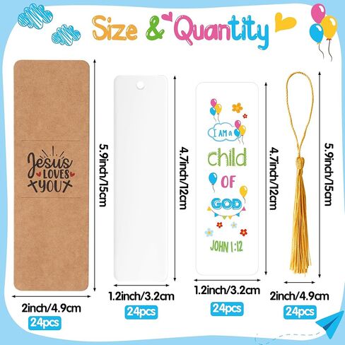 Haooryx Boho Christian Bible Diy Bookmark- 96pcs الكتاب المقدس الآية DIY إشارة مرجعية UV DTF TRANSFICER FARLY ACRYLIC TASSEL RECTRANGER ACRYLAC BOOK علامات للأطفال DIY KITTS TAGS GIFT SATS in Saudi Arabia