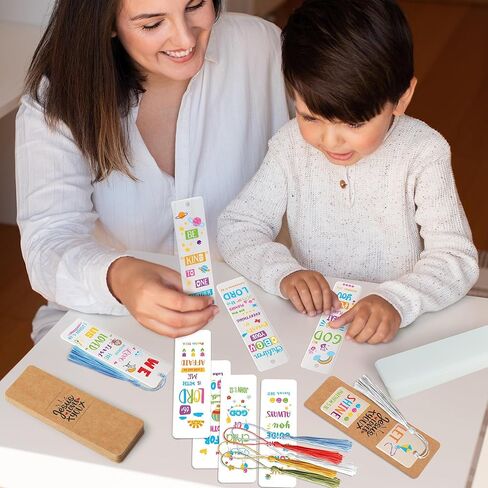 Haooryx Boho Christian Bible Diy Bookmark- 96pcs الكتاب المقدس الآية DIY إشارة مرجعية UV DTF TRANSFICER FARLY ACRYLIC TASSEL RECTRANGER ACRYLAC BOOK علامات للأطفال DIY KITTS TAGS GIFT SATS in Saudi Arabia