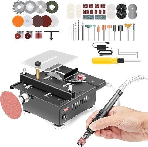Saker Mini Multi-Functional Table Saw Height Adjustable,Mini Table Saws for Crafts,Portable Mini Desktop Electric Saw for Wood Cutting,Speeds & Angle with More Accessories for Plastic Acrylic Cutting in Saudi Arabia