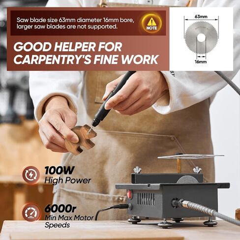 Saker Mini Multi-Functional Table Saw Height Adjustable,Mini Table Saws for Crafts,Portable Mini Desktop Electric Saw for Wood Cutting,Speeds & Angle with More Accessories for Plastic Acrylic Cutting in Saudi Arabia