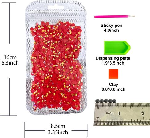 Crystal Bling 5mm Jelly ab Flatback Rhinestones Mixed 9 Color with Pick up Tool for DIY Crafts, Shoes, Tumbler,Cup yt-mx01 in Saudi Arabia