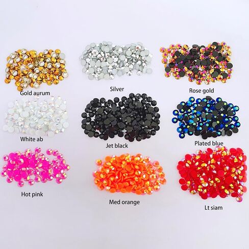 Crystal Bling 5mm Jelly ab Flatback Rhinestones Mixed 9 Color with Pick up Tool for DIY Crafts, Shoes, Tumbler,Cup yt-mx01 in Saudi Arabia