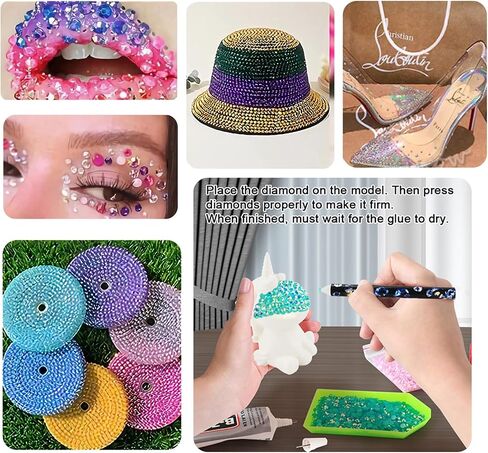 Crystal Bling 5mm Jelly ab Flatback Rhinestones Mixed 9 Color with Pick up Tool for DIY Crafts, Shoes, Tumbler,Cup yt-mx01 in Saudi Arabia