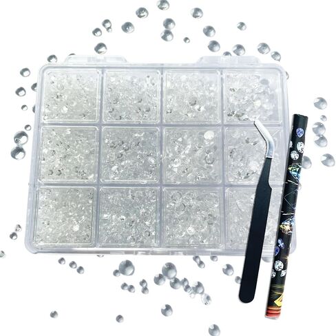 Crystal Bling 5mm Jelly ab Flatback Rhinestones Mixed 9 Color with Pick up Tool for DIY Crafts, Shoes, Tumbler,Cup yt-mx01 in Saudi Arabia