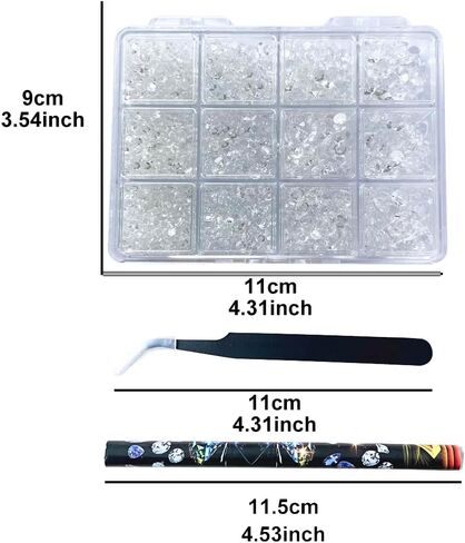 Crystal Bling 5mm Jelly ab Flatback Rhinestones Mixed 9 Color with Pick up Tool for DIY Crafts, Shoes, Tumbler,Cup yt-mx01 in Saudi Arabia