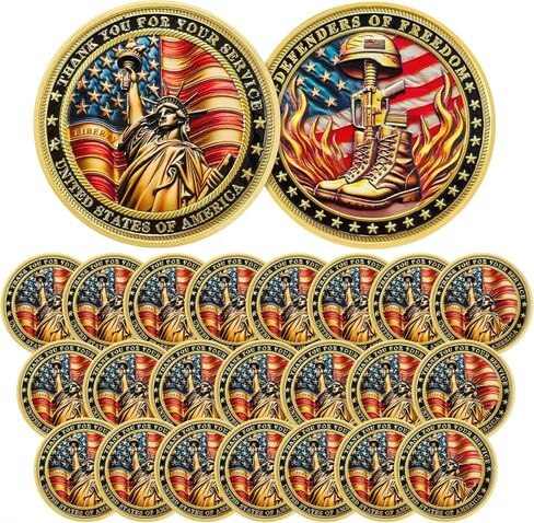 Military Challenge Coins - 1 Pcs Statue of Liberty Veteran Challenge Coin Thank You for Protecting Our Freedom Military Coins Honoring Our Heroes Bulk Military Appreciation Gifts in Saudi Arabia