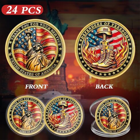 Military Challenge Coins - 1 Pcs Statue of Liberty Veteran Challenge Coin Thank You for Protecting Our Freedom Military Coins Honoring Our Heroes Bulk Military Appreciation Gifts in Saudi Arabia
