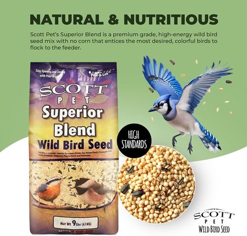 Scott Pet Seed Premium Wild Bird Polybag 10Lb, Yellow (PYPWB-1) in Saudi Arabia