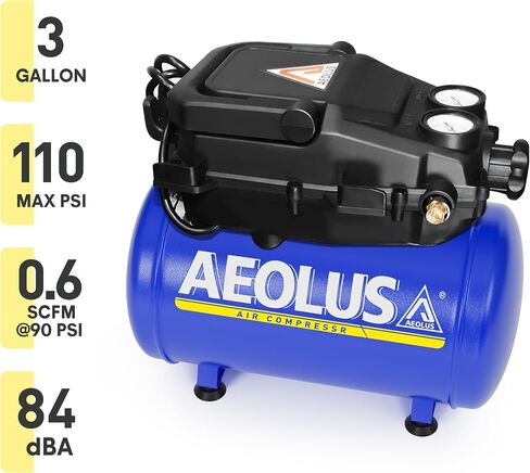 Ultra Quiet Air Compressor, 65dB, Oil-Free, Quick Couplers,115PSI, Portable Electric for Car and Bike Tires, Nail Gun, and Pneumatic Tools, Garage, Shop (9L 120V/60Hz) in Saudi Arabia