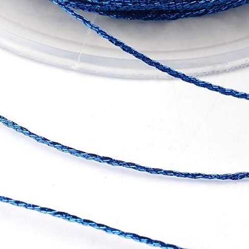 Pandahall 54Yards/Roll 3 Rolls Round Metallic Cord 12-Ply 1mm Tinsel String Craft Braided Thread Gold for Jewelry Making Gift Wrapping Hanging in Saudi Arabia