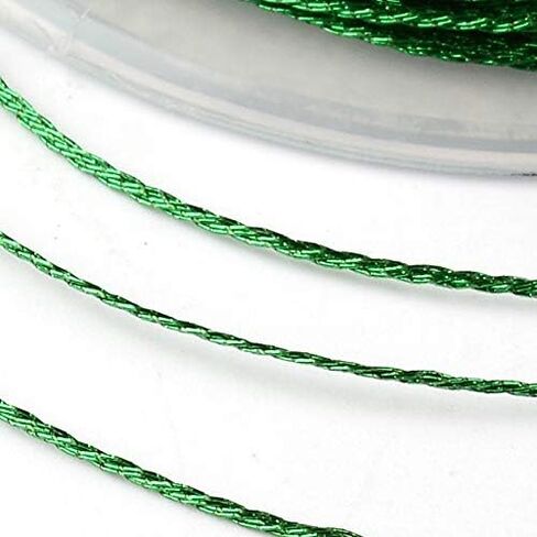 Pandahall 54Yards/Roll 3 Rolls Round Metallic Cord 12-Ply 1mm Tinsel String Craft Braided Thread Gold for Jewelry Making Gift Wrapping Hanging in Saudi Arabia