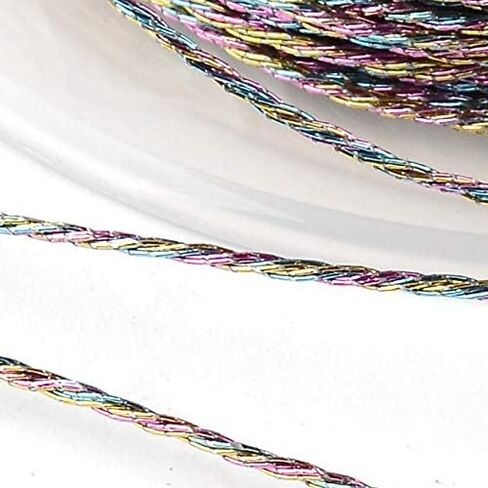 Pandahall 54Yards/Roll 3 Rolls Round Metallic Cord 12-Ply 1mm Tinsel String Craft Braided Thread Gold for Jewelry Making Gift Wrapping Hanging in Saudi Arabia