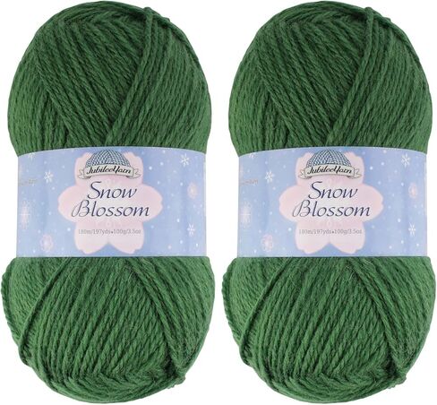 JubileeYarn Snow Blossom Yarn - DK Superwash Wool - Leafy Green - 2 Skeins in Saudi Arabia