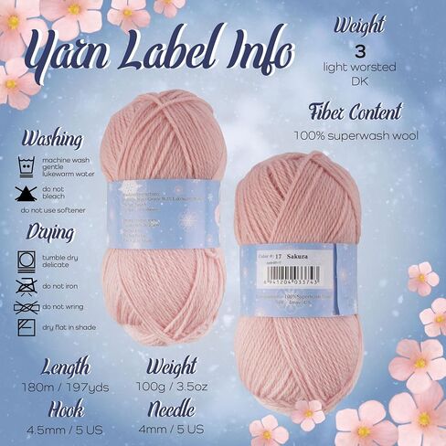 JubileeYarn Snow Blossom Yarn - DK Superwash Wool - Leafy Green - 2 Skeins in Saudi Arabia