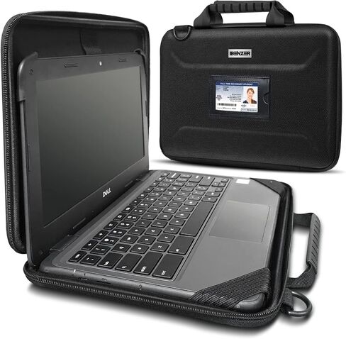 IBENZER EVA Stay-in Protective Case for 11" MacBook Air/Asus/Acer/Samsung/HP/Lenovo Chromebook Laptop, Hardshell Laptop Bag with ShoulderStrap & Handle for K-12 Students, Work, Black, EVA-LS-BK in Kuwait