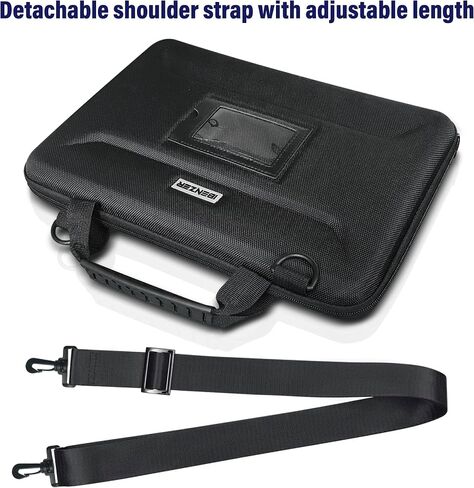 IBENZER EVA Stay-in Protective Case for 11" MacBook Air/Asus/Acer/Samsung/HP/Lenovo Chromebook Laptop, Hardshell Laptop Bag with ShoulderStrap & Handle for K-12 Students, Work, Black, EVA-LS-BK in Kuwait