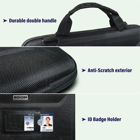 IBENZER EVA Stay-in Protective Case for 11" MacBook Air/Asus/Acer/Samsung/HP/Lenovo Chromebook Laptop, Hardshell Laptop Bag with ShoulderStrap & Handle for K-12 Students, Work, Black, EVA-LS-BK in Kuwait
