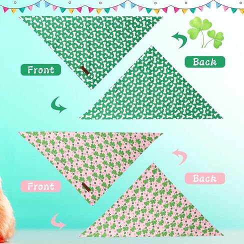 Lionet Paws Easter 2pcs Dog Bandanas, Pink Rabbit Dog Scarf Bib Premium Fabric,Cute Rabbit Claw Flower Bandanas for Small Medium Dogs Pets in Saudi Arabia