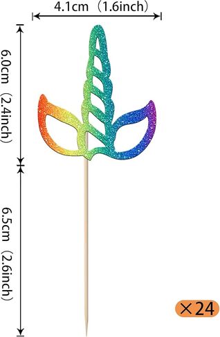 Rsstarxi 10 Pack Unicorn Rainbow Cupcake Toppers Unicorn Rainbow Horse Cake Decorations Unicorn Cupcake Picks for Rainbow Unicorn Baby Shower Birthday Party Decorations, Design 4 in Kuwait