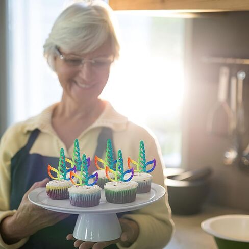 Rsstarxi 10 Pack Unicorn Rainbow Cupcake Toppers Unicorn Rainbow Horse Cake Decorations Unicorn Cupcake Picks for Rainbow Unicorn Baby Shower Birthday Party Decorations, Design 4 in Kuwait