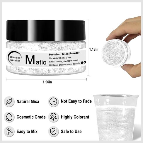 Matio Blue Mica Powder, 0.7oz/20g Premium Mica Pigment Powder Natural Epoxy Resin Color Pigment for Soap Dye, Bath Bombs, DIY Arts Crafts Additive Acrylic,Woodworking,Car Freshie Supplies (Royal Blue) in Kuwait