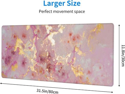 Extended Large Mouse Pads for Desk, Gaming Mousepad with Funny Marble for Women Office Gifts, XL Big Nonslip Computer Mats Deskmat for Keyboard and Laptop, (Pink, 31.5 * 11.8 in) in Saudi Arabia