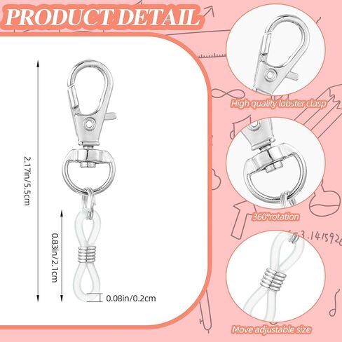 10 Pcs Pen Clips Silicone Pen Holder Clip Pen Holder Clips with Lobster Clasp Badge for Lanyard Badge Reel Clips Pen Converter Badge Reel Accessories (White) in Saudi Arabia