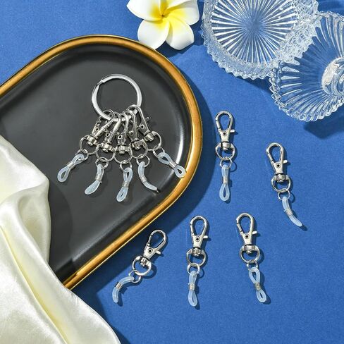 10 Pcs Pen Clips Silicone Pen Holder Clip Pen Holder Clips with Lobster Clasp Badge for Lanyard Badge Reel Clips Pen Converter Badge Reel Accessories (White) in Saudi Arabia
