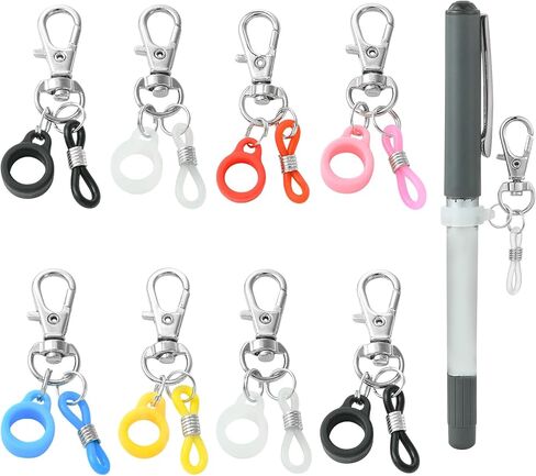 10 Pcs Pen Clips Silicone Pen Holder Clip Pen Holder Clips with Lobster Clasp Badge for Lanyard Badge Reel Clips Pen Converter Badge Reel Accessories (White) in Saudi Arabia