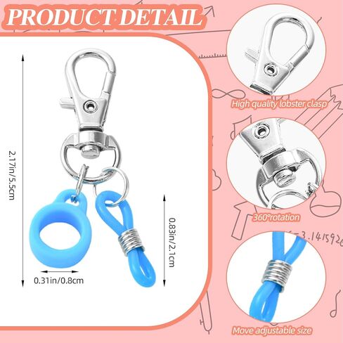 10 Pcs Pen Clips Silicone Pen Holder Clip Pen Holder Clips with Lobster Clasp Badge for Lanyard Badge Reel Clips Pen Converter Badge Reel Accessories (White) in Saudi Arabia