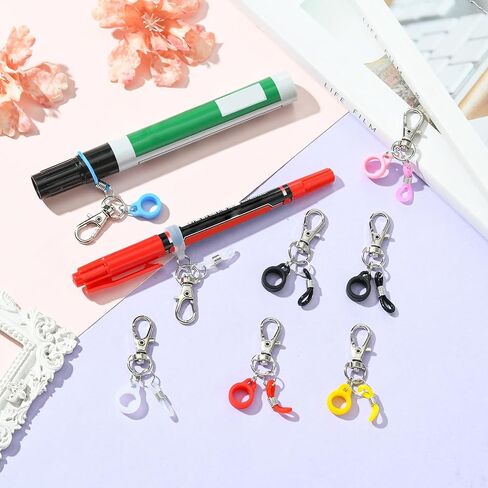 10 Pcs Pen Clips Silicone Pen Holder Clip Pen Holder Clips with Lobster Clasp Badge for Lanyard Badge Reel Clips Pen Converter Badge Reel Accessories (White) in Saudi Arabia